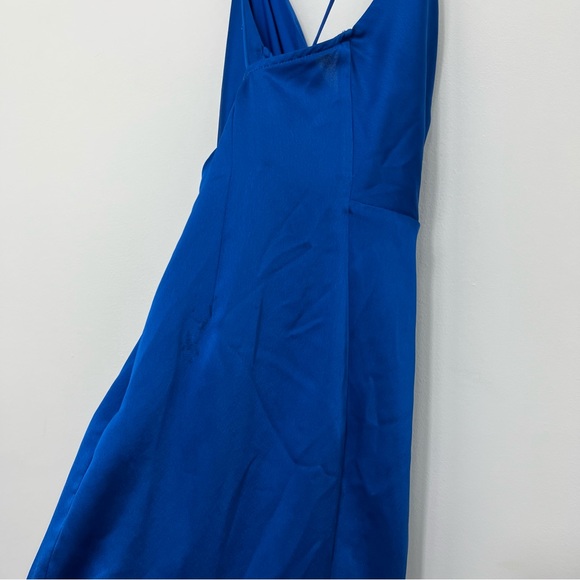 Jay Godfrey Cobalt Blue Satin Slip Midi Dress - Picture 9 of 11